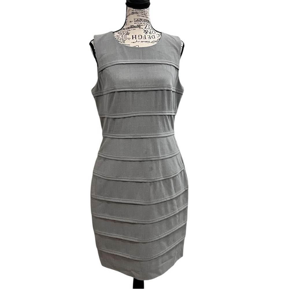 Calvin Klein Gray Textured Midi Dress